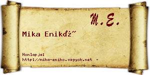 Mika Enikő névjegykártya